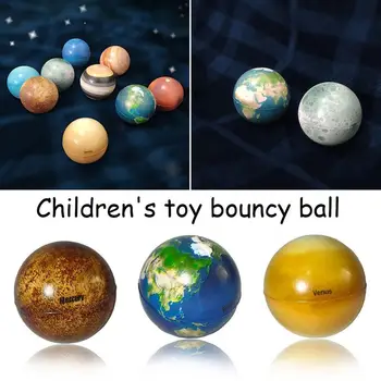 6.3 cm Krāsu Drukas Sūklis Mīkstu Bumbu Astoņas Planētas, Mēness, Zvaigžņu Bumbu Agrīnās Izglītības Putas Bērnu Rotaļu Bouncy Bumbu