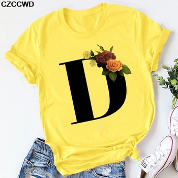 Dzeltena Plus Izmēra T-krekls Sievietēm Vasarā Leeter Drukas Dāma Gadījuma T Krekls Topi Harajuku Streetwear Īsām Piedurknēm O-veida Kakla Tee Tshirt