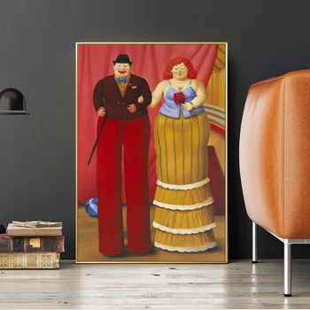Fernando Botero Novietni Klauns Anotācija Plakātu Un Izdrukas Deju Grupa Sienas Mākslas Audekla Apgleznošana, Lai Dzīvojamā Istaba Dekori Attēlu