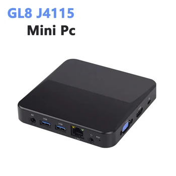 GL8 Windows 10 Mini PC Intel Dvīņi Ezera J4115 DDR4 8GB RAM atmiņa, 64GB ROM 2.4 G 5G WIFI galda Dators VS J4125