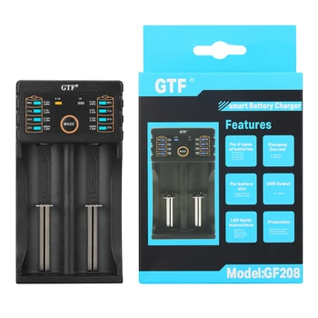 GTF GF208 USB Saprātīga Akumulatoru Lādētājs ar Barošanas Bankas Funkcijas Ni-MH Litija par 14500 26650 18350 18650 Baterijas elementiem
