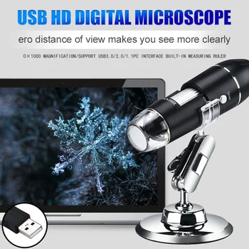 Pārnēsājamo HD 1600X 2MP Tālummaiņas Mikroskopa 8 LED Micro USB Digitālo Rokas Lupa Endoskopu Kamera