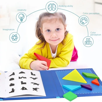 Tangram Puzzle Bērns Rokdarbu Montessori Izglītības Rotaļlietas 1 2 3 4 6 Gadiem DIY Bērns, Zēns, Meitene Spēles, Bērnu Radošumu Forma