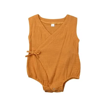 0-18M Jaundzimušais Mazulis Baby Girl Jumpsuit Apģērbu Vasaras Kokvilnas Bowknot Romper Vienkāršā Gadījuma Tērpiem Infantil Apģērbu Kostīms