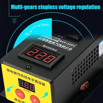 0-220V 10000W SCR Elektronisko Sprieguma Regulators, LED Displejs, Temperatūras/Ātruma Pielāgot Kontrolieris Dimming Termostats