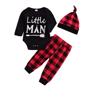 0-24M Toddler Infant Baby Meitenes Zēni Romper Jaunu Jumpsuit Bikses Pleds ar garām Piedurknēm Apģērbs, Apģērbu Komplekts Komplekti