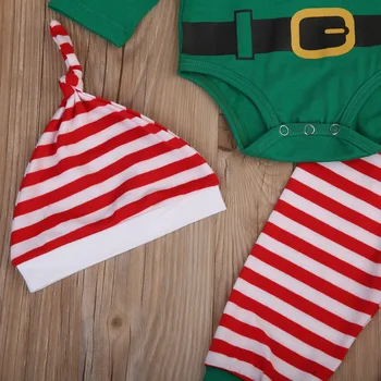 0-24M Ziemassvētki Toddler Baby Zēni Meitenes Top Romper Bikses garās Zeķes Apģērbs, Apģērbu Ziemassvētku Komplekts