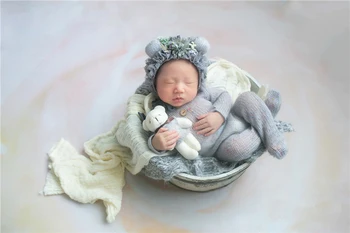 0-3 Mēnesi Jaundzimušo Fotogrāfiju 4gab Cepure, Spilvens, Romper Bodysuits Apģērbs Baby Boy Girl Apģērbu Foto Fotografēšanas Aksesuāri Aksesuāri