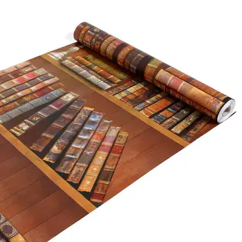 0.45*10m 3D Modelēšanas Kabinets Grāmatas Bibliotēkā Tapetes Vintage Plaukts Modelis Wall Papers PVC pašlīmējošais Sienu Dekors Sienas