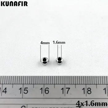 1.1 mm/1.3 mm/1.6 mm/1.8 mm/2mm caurumu 4mm gludu nerūsējošā tērauda lodītes bumbu rotaslietas DIY daļas, piederumi 300pcs ZSP035