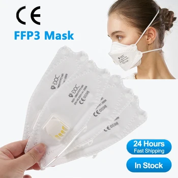 1-100GAB CE FFP3 Maska Drošības Putekļu Respiratoru, 5 Slāņu Filtru, Sejas Maskas Reuseable nepievelk putekļus Aizsardzības Mutes Maska mascarillas