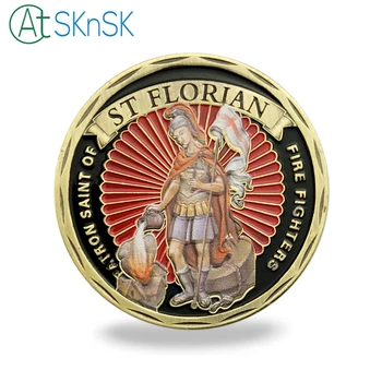 1-10pcs Ugunsdzēsēji Patrons St. Florian Challenge Monētas Ugunsdzēsējs Ugunsdzēsēji Medaljons ASV Piemiņas Suvenīru Monētu Kolekciju