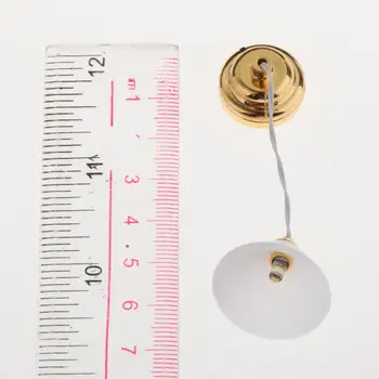 1:12 leļļu Namiņš Miniatūru Mēbeles Griestu Lampa ar Bateriju Darbināmas LED Gaismas