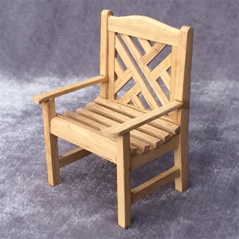 1:12 mini modeli mēbeles āra dārza atpūtas krēsls ar kāju taburete 4 gabali iepak