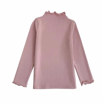 1-12Y Meitenes tīrtoņa Krāsu Zemāko Kreklu Bērnu Apģērbu Rudens 2020 