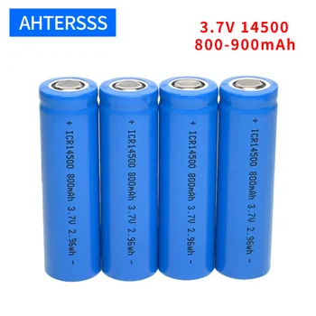 1-16 gabals 14500 uzlādējams akumulators 3,7 V 14500 AA 2A litija 800-900mAh plakanu galvu contact baterijas