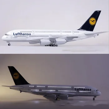 1/160 50CM Lidmašīna Airbus 380 A380 Lufthansa Aviosabiedrību, Modeļa Vieglo Riteņu Lējumiem Plaknes Kolekcija pasažieru lidmašīna Dāvanu Bērniem, Rotaļlietas, Parādīt