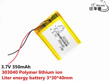 1/2/4gab 303040 litija polimēru baterija Uzlādējams Li-ion Akumulators 3,7 V 350 mAh Ar PCM GPS MP3 MP4 MP5 PDA LED Gaismas