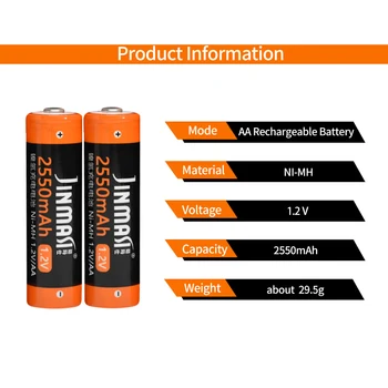 1.2 V NI-MH AA un AAA uzlādējamās baterijas AA 2A 2500 - 2900mAh un AAA 3A 900 - 1100mAh oriģināls baterijas