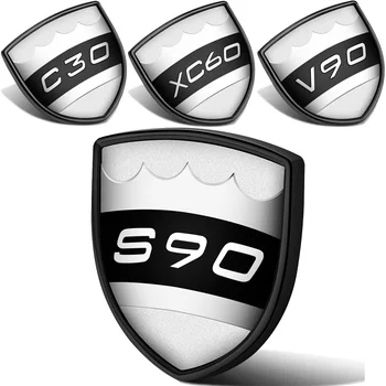 1-20 gab Volvo C30 XC60 XC90 S40 S60 S80 S90 V40 V60-V90 Vairogs Emblēmu Plāksnītē Pusē Vidukļa Fender Logo Uzlīmes, Auto Tuning