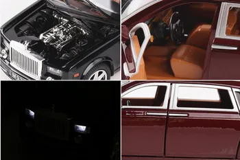 1:24 Rolls Royce Phantom Modeļi Automašīnu, Metāla Modeļa Skaņas Un Gaismas Pull Atpakaļ SUV Bērniem 7 Durvis Var Atvērt Automašīnas Miniatūras