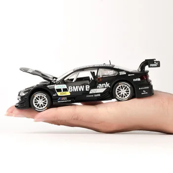 1: 32M3 DTM sacīkšu modelis rotaļlietu metāla sakausējuma sporta auto rotaļu atver durvis ar skaņas un gaismas braukt atpakaļ uz auto modelis dāvanu