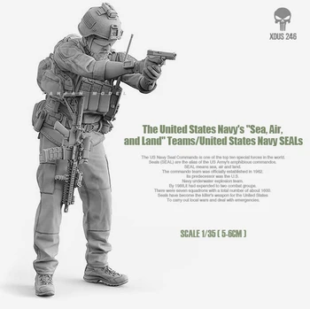 1/35 (40-50mm) ASV Navy SEALs Sveķu Karavīrs (Balta Pelējuma) XDUS-245-248