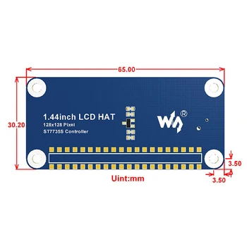 1.44 collu LCD Displejs Cepuri Aveņu Pi 4B/3B+/3B/Nulles 128x128 Pikseļi SPI Interfeisu 3.3 V LED Aizmugurgaismojuma Ekrāna