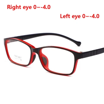 1.56 Aspherical Objektīvs Mazulis Recepšu Brilles Par Bērnu Drošību TR90 Meitenes Zēni Tuvredzība Brillēm, Melnā, Sarkanā Rāmī, 0~-4.0