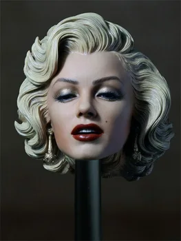 1:6 mēroga Merilina Monro Sieviešu Galvas Sculpt Kungi dod Priekšroku Blondīnēm 1953 12