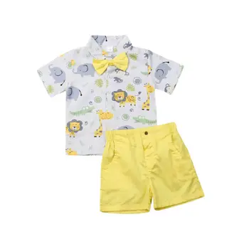 1-6Y Toddler Bērniem, Baby Boy Kungu Apģērbu Komplekti Karikatūra Izdrukāt Krekls Topi, Šorti Bikses Oficiāls Apģērbs