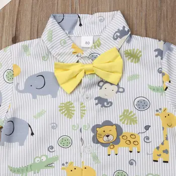 1-6Y Toddler Bērniem, Baby Boy Kungu Apģērbu Komplekti Karikatūra Izdrukāt Krekls Topi, Šorti Bikses Oficiāls Apģērbs