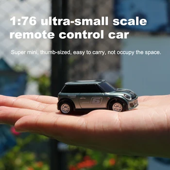 1:76 Mēroga Mini RC Auto Tālvadības pults Ar Raidītāju Gumijas Trase 2.4 Ghz Mikro Sacīkšu Auto Rotaļu DIY Automašīnu Korpusa Bērniem Dāvanu