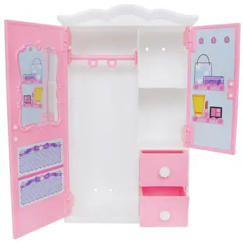 1 Gab. Augstas Kvalitātes Lelle drēbju Skapis Cute Rozā Plastmasas Apģērbu Guļamistaba Mini Mēbeles Barbie Lelle Piederumi Bērniem Rotaļlietas