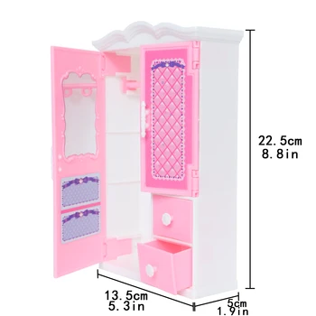 1 Gab. Augstas Kvalitātes Lelle drēbju Skapis Cute Rozā Plastmasas Apģērbu Guļamistaba Mini Mēbeles Barbie Lelle Piederumi Bērniem Rotaļlietas