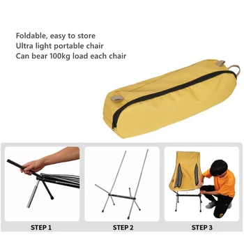 1 gab., Portatīvo Āra Locīšanas Pludmales Krēsls Ultra Light Kempings Zvejas Atpūtas Kompakts Sēdeklis ar somiņa