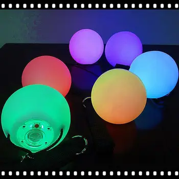 1 gab RGB mirdzumu roku balsti posma izpildes puses piederumi LED IP izmet bumbas vēdera deju bumbiņas, vēdera dejas