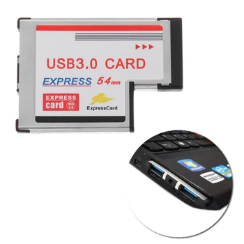 1 Komplekts 2 Dual Port USB 3.0 CENTRMEZGLS, Express Card ExpressCard Slēptās 54mm Adapteris Klēpjdatoru Augstas Kvalitātes