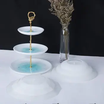 1 Komplekts Crystal Epoksīda Sveķu Pelējuma Trīs slāņu Kārtas 3D Augļu Paplātes Liešanas Silikona Veidne DIY, Amatnieku, Rotu Veidošanas Rīki