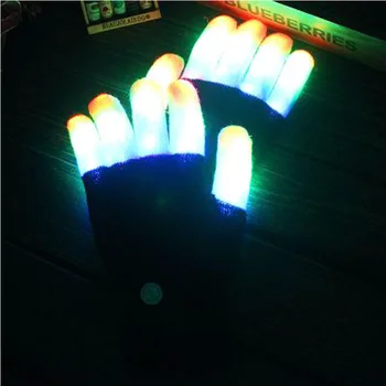 1 pāris Jaunas Ielidošanas Gaismas-Up Rotaļlietas LED Flashing Burvju Cimdu, kas Spīd Tumsā Rotaļlietas iedegties Pirkstu Tip Apgaismojums Rotaļlieta Bērniem