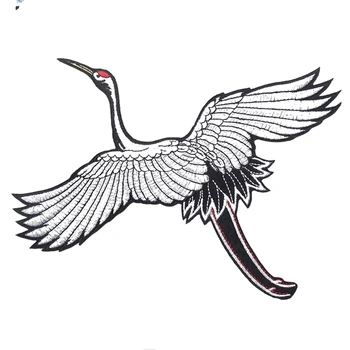 1 Pāris Sarkano vainagojušies Celtņa Izšūšanas Šujmašīnas Čuguna par Plāksteris Žetons Apģērbu Audums Pārvedumi Mežģīnes Apdari Aplikācijas Putnu DIY Piederumi