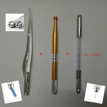 1 Set 3pcs Dažādu modeļu Roku darbs Pastāvīgais Uzacu Grims rokasgrāmata tetovējums Pildspalvu 3D Uzacu & Lūpām Rokasgrāmata Microblading Pildspalvu