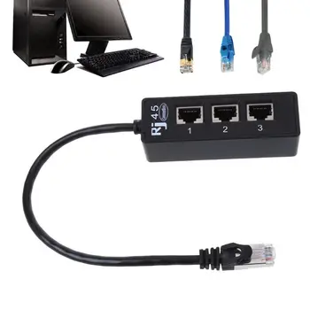 1 to3 Ligzda LAN Ethernet Tīkla RJ45 Plug Sadalītāja Extender Adapteris Savienotājs Piliens Kuģniecība