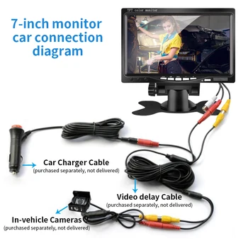 10.1 collu AV TFT LCD Auto Monitors portatīvo Atpakaļskata Rezerves Kameras Ekrāns 1024*600 CCTV displejs 7