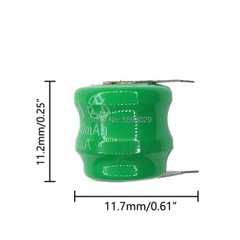 10-100pc Pogu Monēta Šūnu Bateriju, 2.4 V 40mAh Ni-MH Uzlādējams Akumulators Ar Lodēšanas Tapām skatīties rotaļlietas taimeris saules enerģija