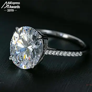 10*12mm S925 Smalkas Rotaslietas, sudraba gredzens Lab-izveidota dimanta Karātu 4Cs kāzu priekšlikumu sapnis