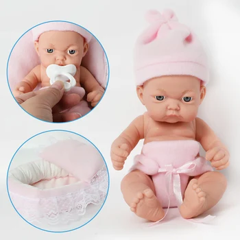 10 collu simulācijas jaundzimušo bebe atdzimis Silikona 26cm Baby Lelle dzelksnis Handbell noteikti Rotaļlietas bērniem dāvanas