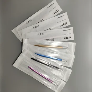 10 GAB./Daudz Microblading Ēnojumu Pildspalvas Permant Grims Uzacu Rokasgrāmata Instruments, ar Apaļu Saķere Uzacu Microblading Asmeņi