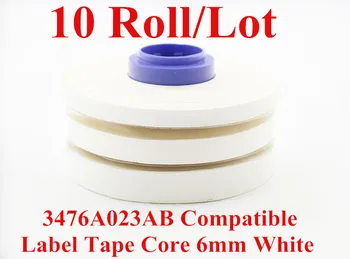 10 Roll/Daudz Marķējuma Lentes Core 6mm x 30m (Balts) Kabeļu ID Printeri Caurules Printeri Mk1000 Mk2000 Mk1100,Mk2100 Mk1500 Mk2500