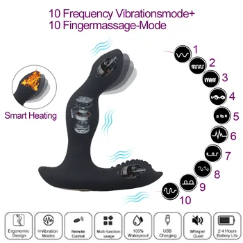 10 Ātrumiem, Kas Vibrē Vīriešu Prostatas Masāža Smart Apkures Tālvadības Dildo Anālais Vibrators Buttplug G-Spot Veicinātu Geju Seksa Rotaļlietu,